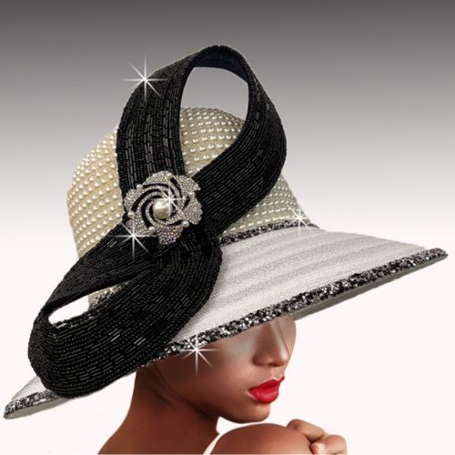 Church Hat FA3546-WHITE-BLACK 