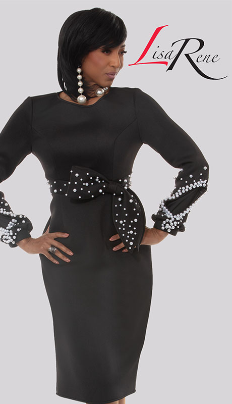 Lisa Rene 3378-BLK Ladies Church Dress