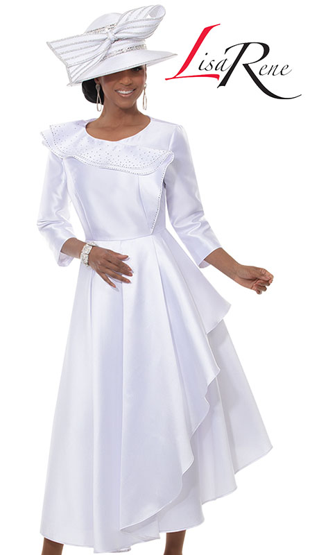 Lisa Rene 3380-WHT Ladies Church Dress