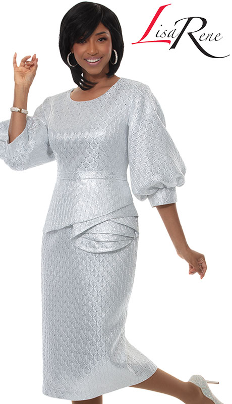 Lisa Rene 3375-SLV Ladies Church Dress