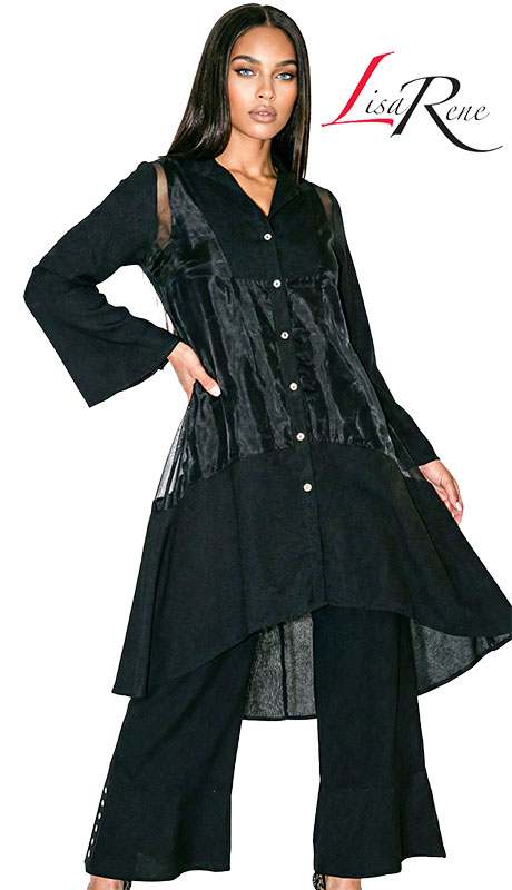 Lisa Rene 3393-BLK Ladies Pants Set