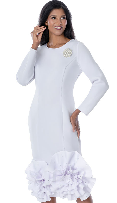 Nubiano 100681-WHT Church Dress