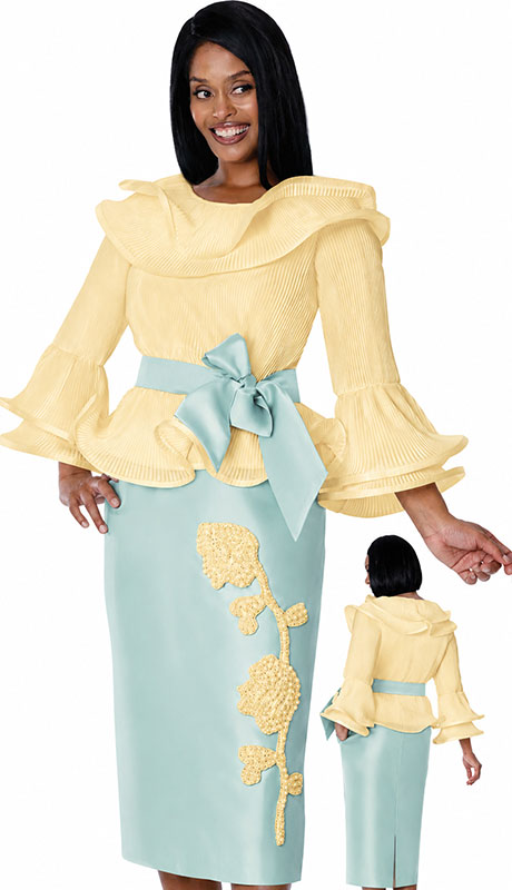 Stellar Looks SL600893-YWA-QS Womens Church Suit