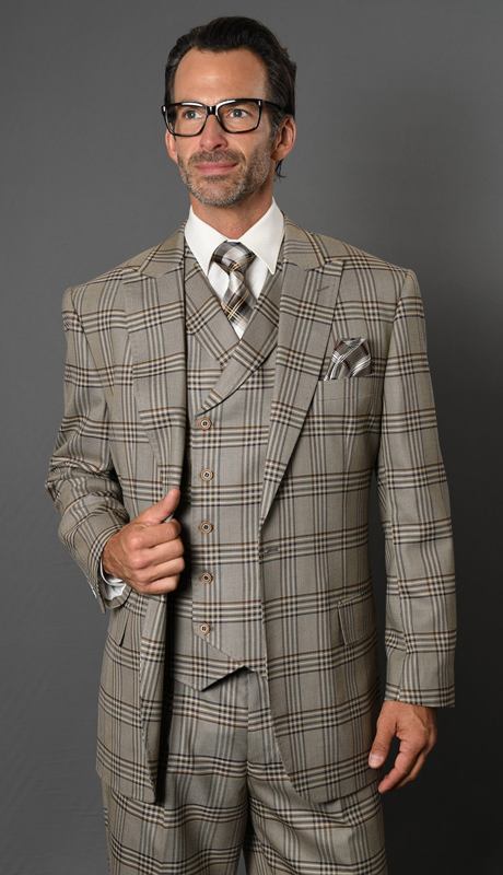 Statement LARGO-TAN-3PC Mens Suit