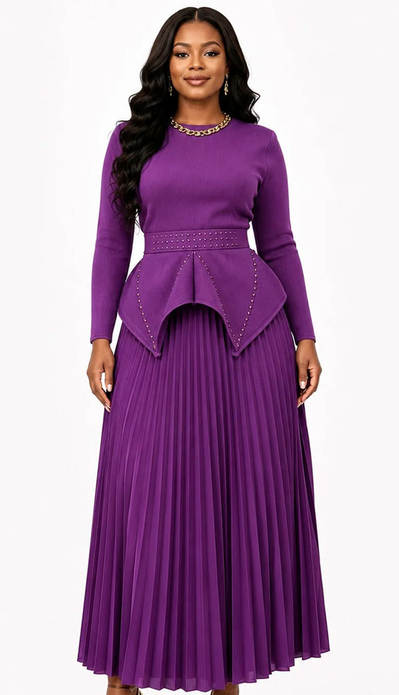 For Her 83455-PUR Ladies Church Dresses For Her 83455-PUR Ladies Church Dresses