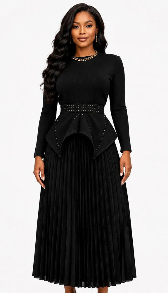 For Her 83455-BLK Ladies Church Dresses For Her 83455-BLK Ladies Church Dresses