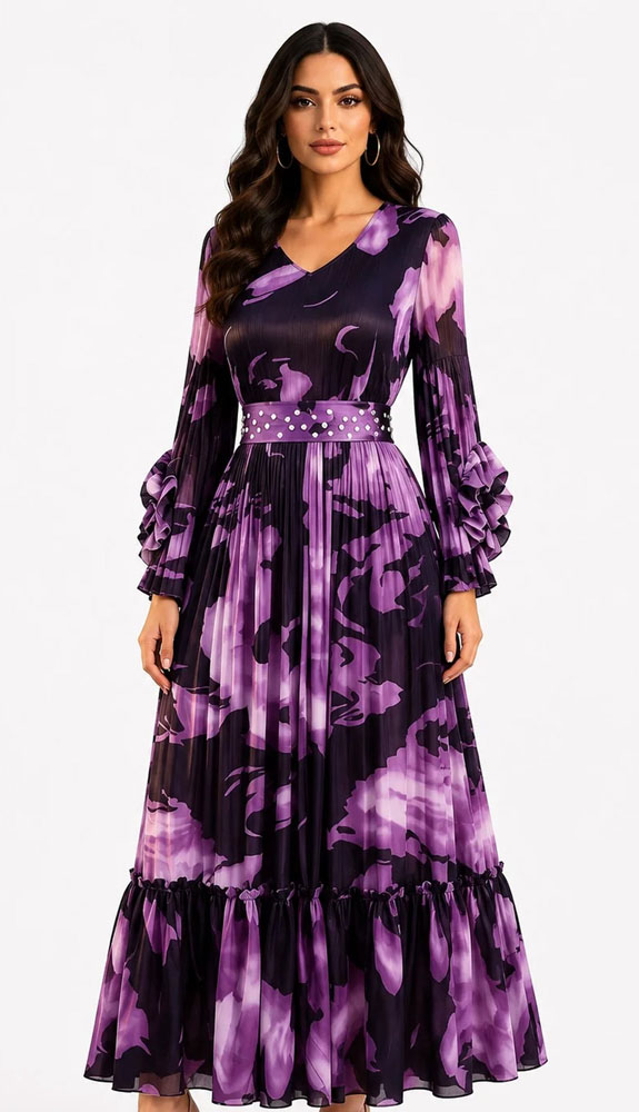 For Her 83452-PUR Ladies Church Dress