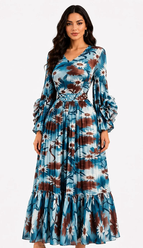For Her 83452-TEA Ladies Church Dress