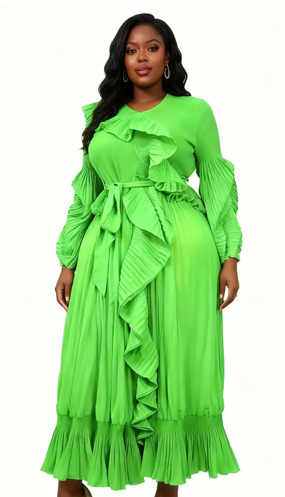 For Her 83014-GRN Ladies Church Dress