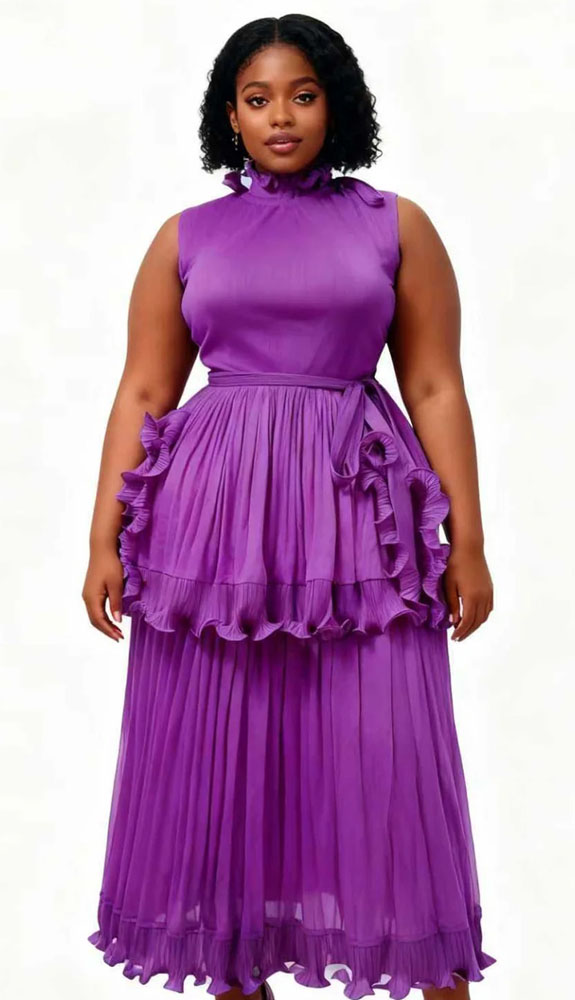 For Her 83007-PUR Ladies Church Dress