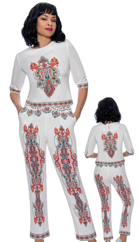 Terramina 7912-OW ( 2Pc Pant Set With Beautiful Print Design )