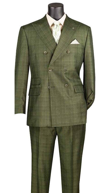 Vinci Mens Suit DRW-7-OLV