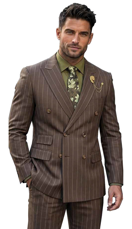 Vinci Mens Suit DSS-5-BRN