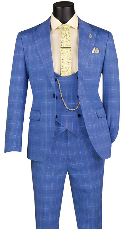 Vinci Mens Suit SV1W-1-BLU