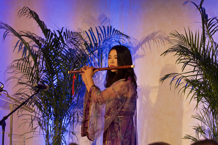 Danna Wang, WTCGP Intern, playing Chinese flute