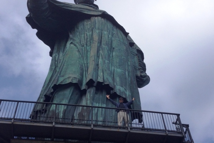 The origin of statue of liberty, St Carlo on lago maggiore