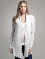 Cashmere Cable Open Cardigan