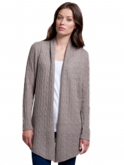 Cashmere Cable Open Cardigan