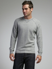 Mens Cotton Marled Crewneck