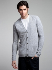 Mens Cashmere Vneck Cardigan