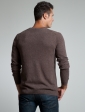 Mens Cashmere Rib Trim V Neck