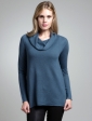 Silk Cashmere Side Slit Drape Neck