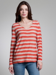 Hand Painted Striped V Neck
