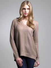 Silk Cashmere Seed Stitch V Neck