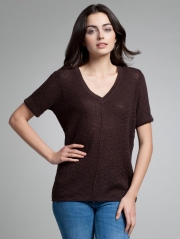 Cotton Slub Mesh V Neck Cotton Slub Mesh V Neck
