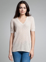 Cotton Slub Mesh V Neck Cotton Slub Mesh V Neck