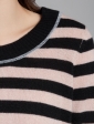 Cashmere Stripe Hi-lo Scoop Neck