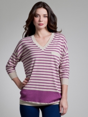 Striped V Neck