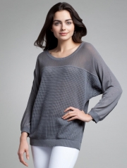 Mesh Stitch Open Crewneck