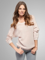 Mesh Stitch Open Crewneck