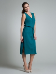 V Neck Dress W/side Slits