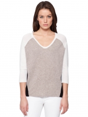 Cashmere Color Block Soft V Neck Cashmere Color Block Soft V Neck
