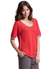 Cotton Slub Tipped Sweater Tee
