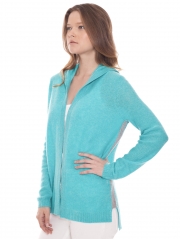 Cashmere Hooded Open Cardigan