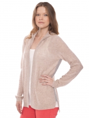 Cashmere Hooded Open Cardigan