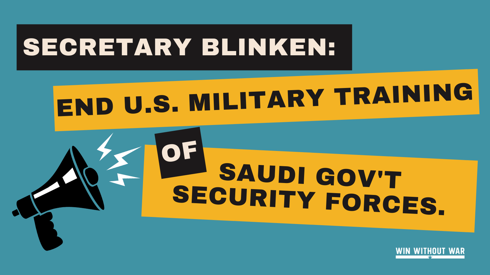 Secretary Blinken: Halt ALL military training of Saudi government security forces