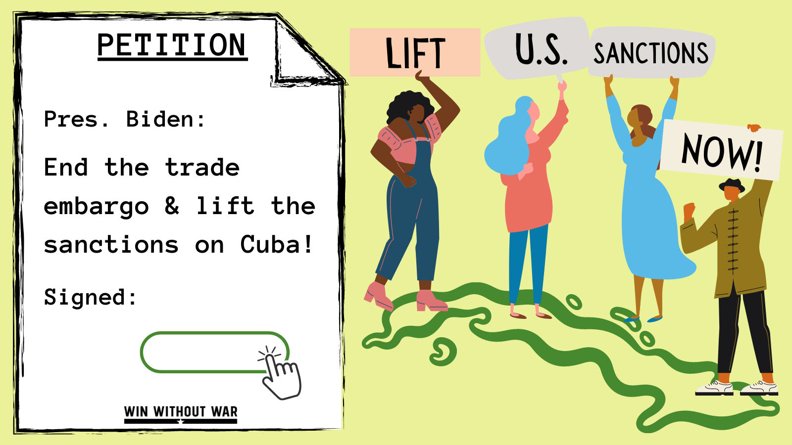 President Biden: End the sanctions and lift the trade embargo on Cuba!