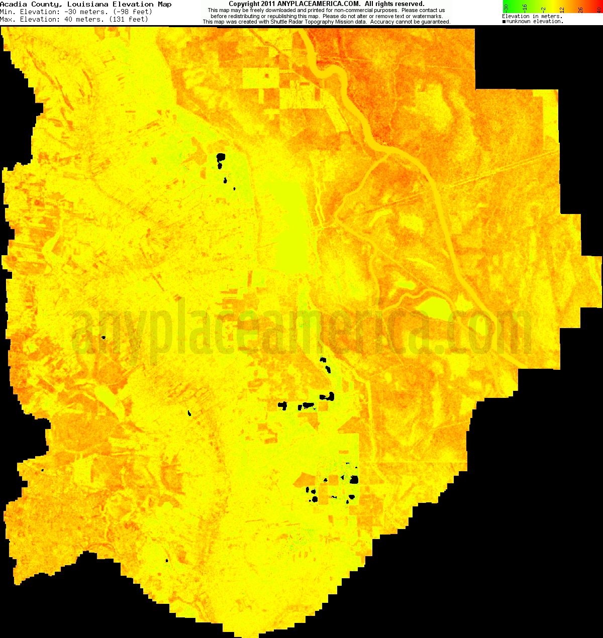 Free Acadia Parish, Louisiana Topo Maps & Elevations