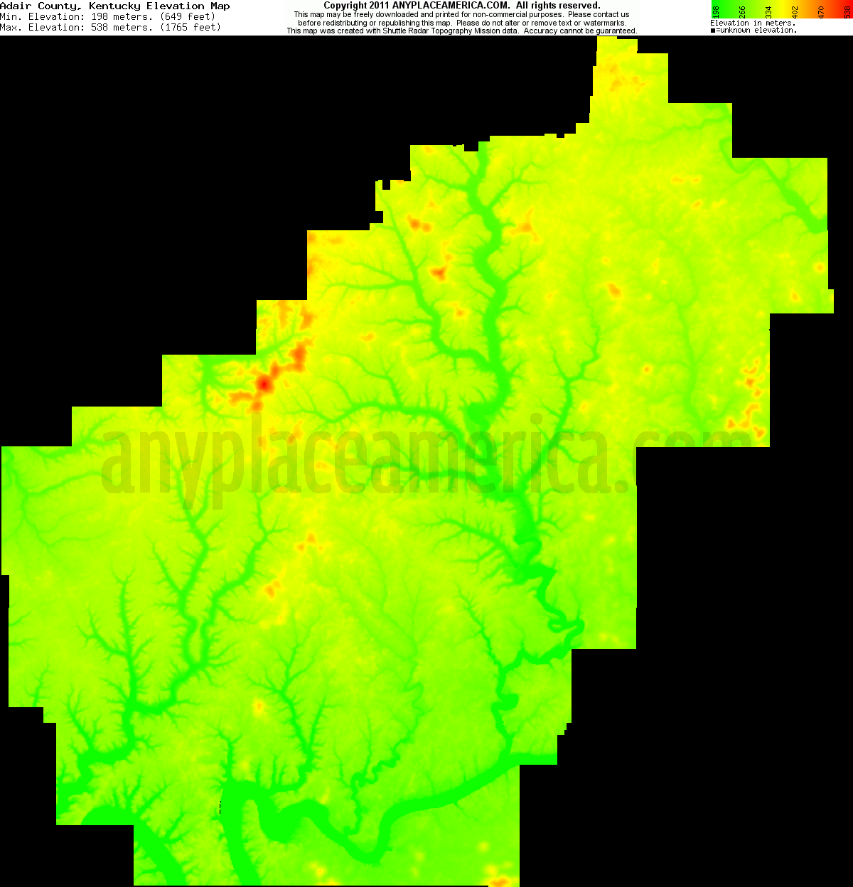 Free Adair County, Kentucky Topo Maps & Elevations