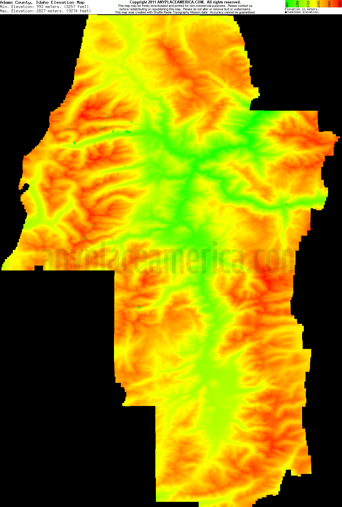 Free Adams County, Idaho Topo Maps & Elevations