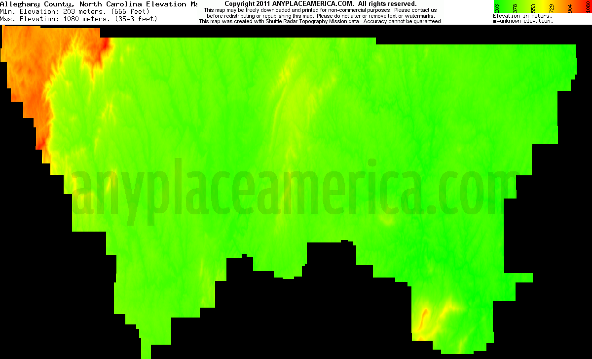 Free Alleghany County, North Carolina Topo Maps & Elevations