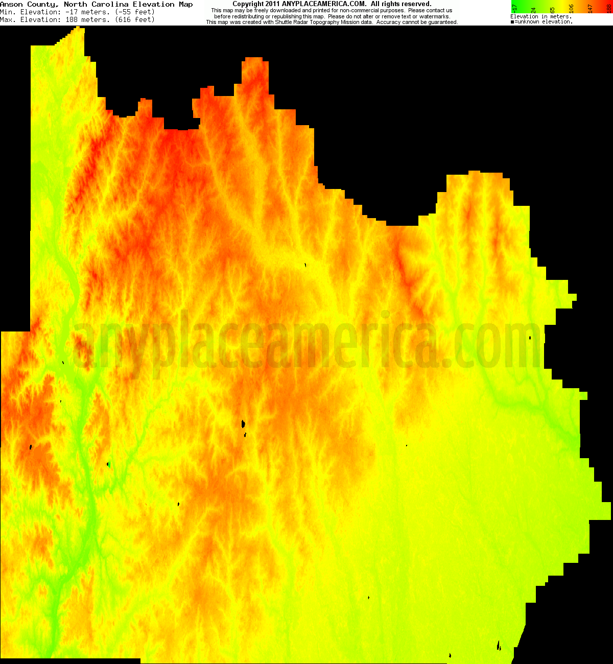 Free Anson County, North Carolina Topo Maps & Elevations