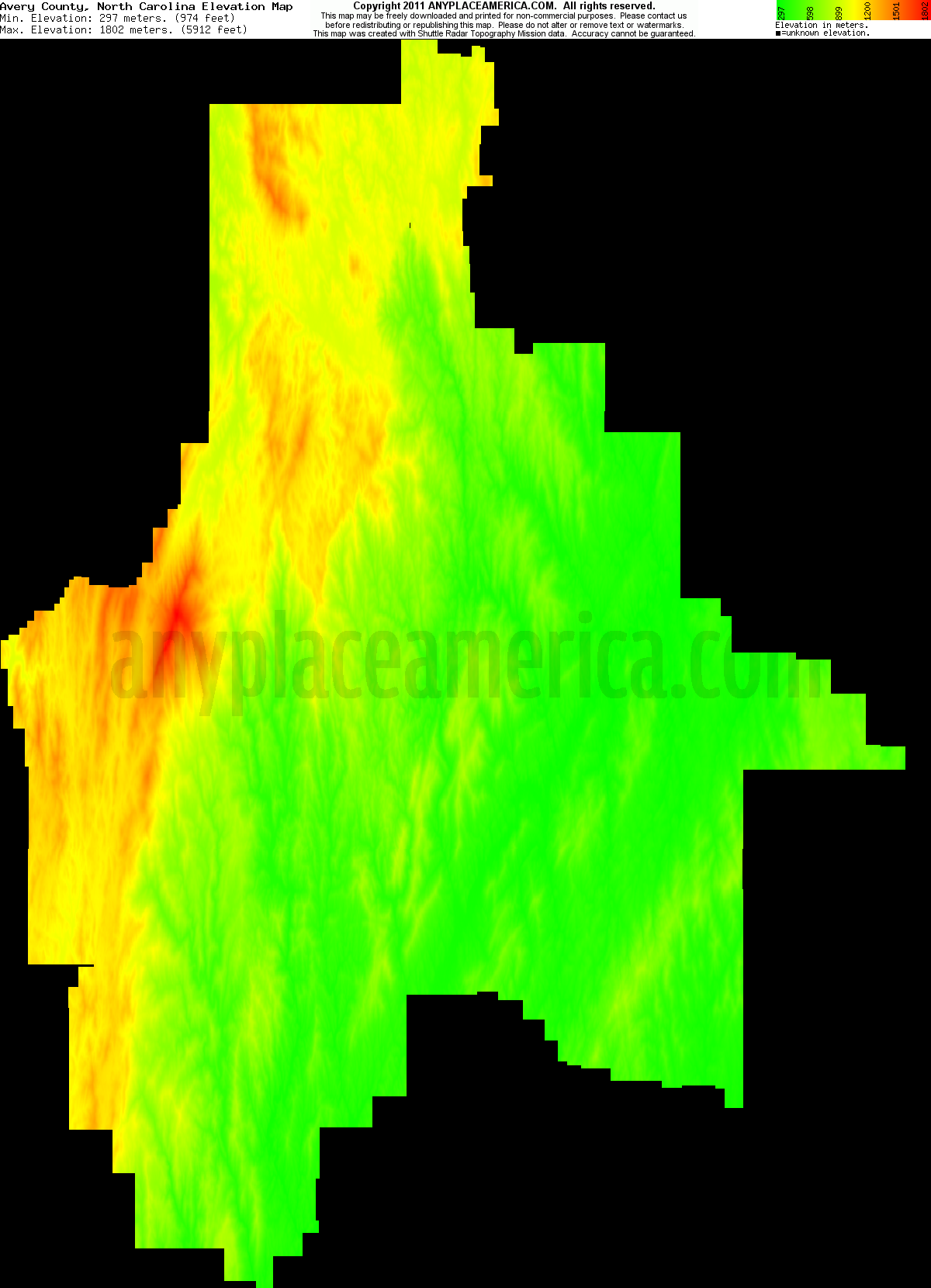 Free Avery County, North Carolina Topo Maps & Elevations