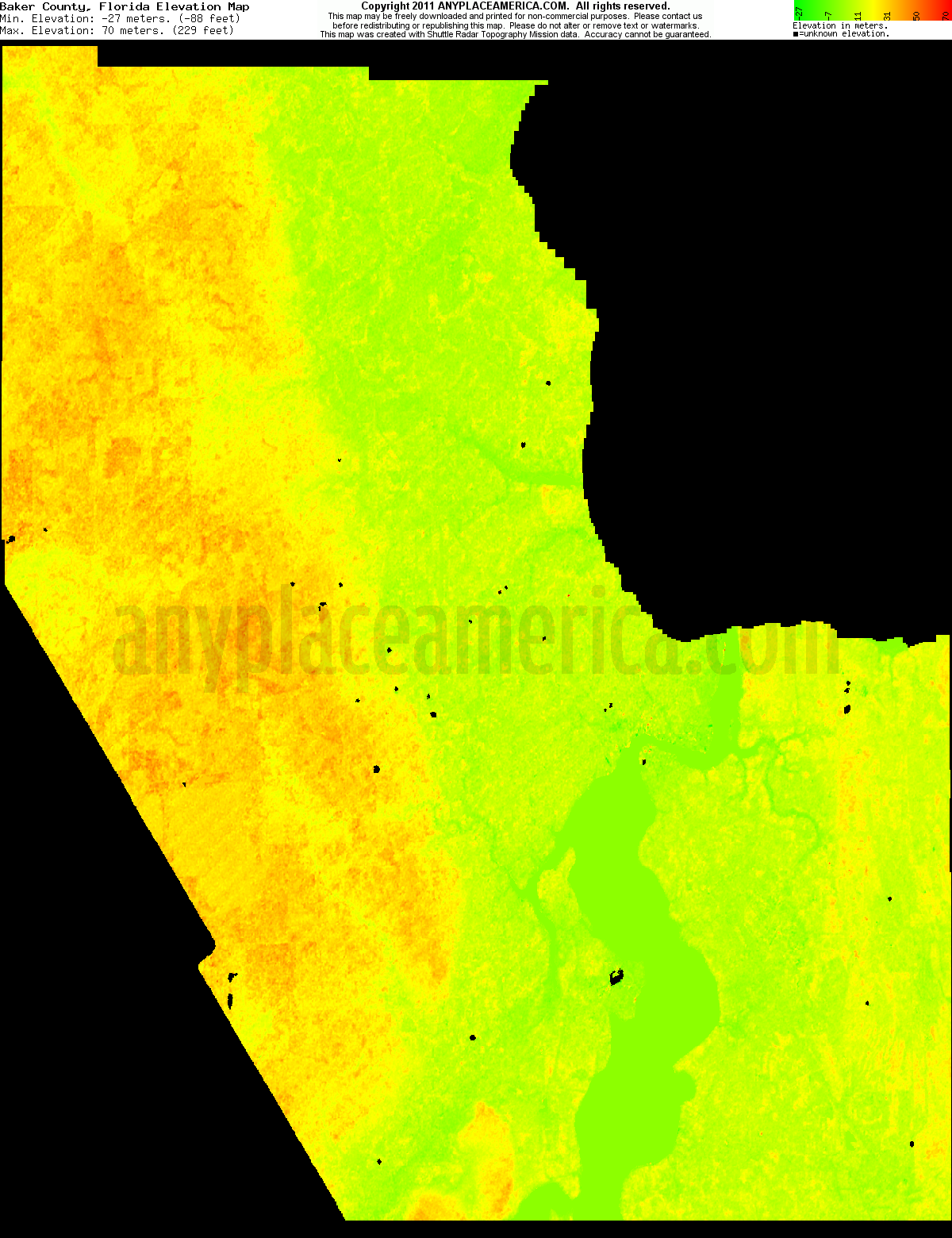 Free Baker County, Florida Topo Maps & Elevations