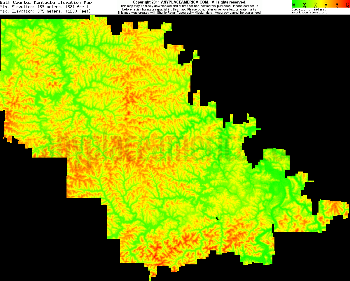 Free Bath County, Kentucky Topo Maps & Elevations