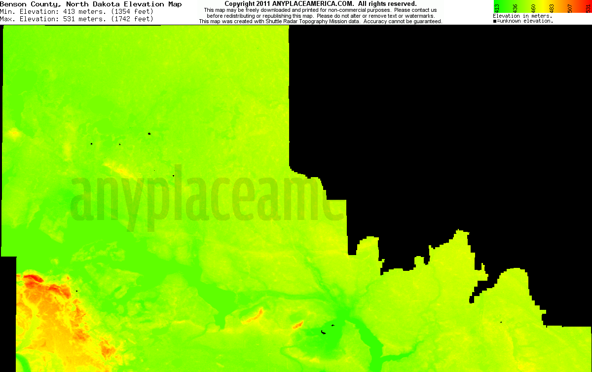 Free Benson County, North Dakota Topo Maps & Elevations